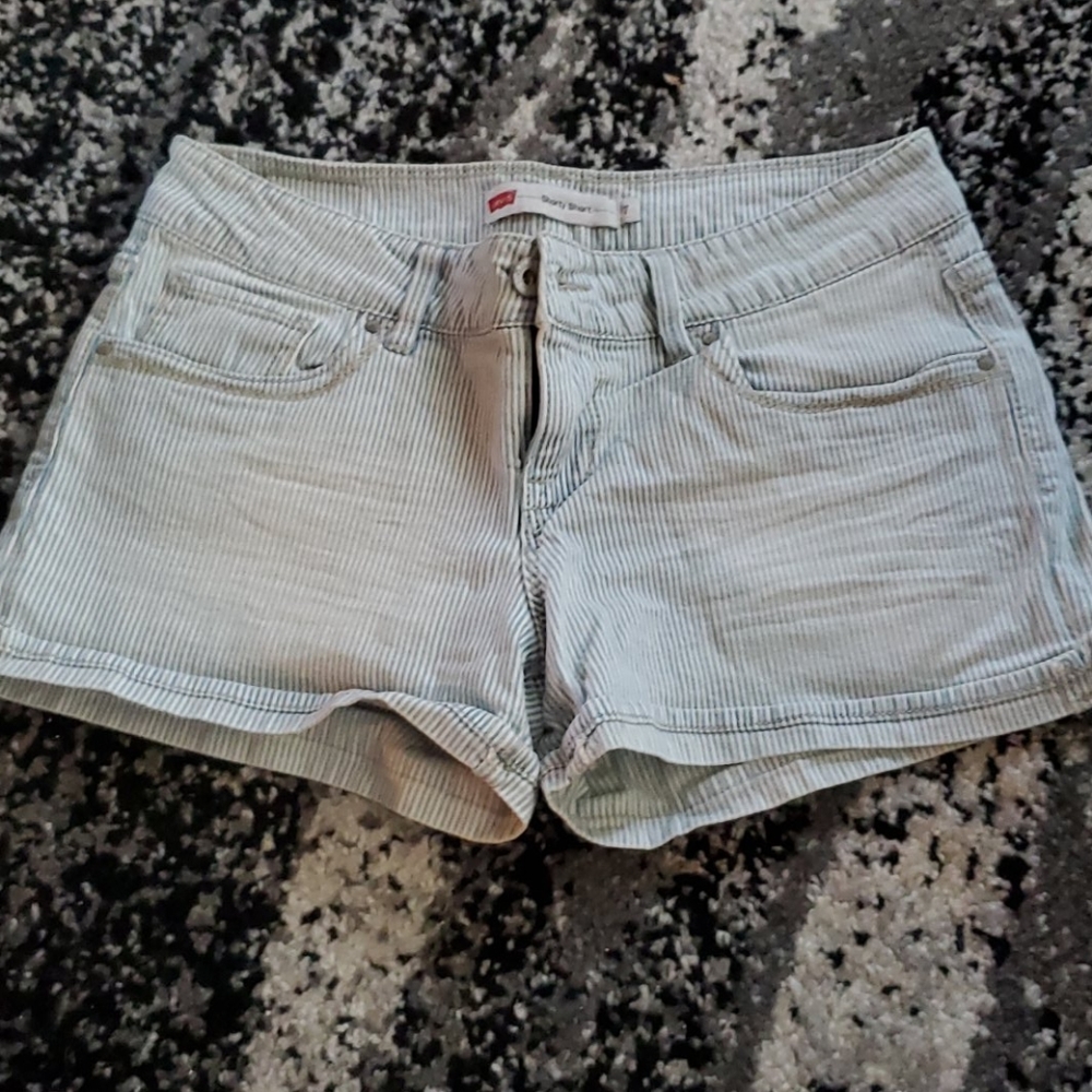 Levi's pinstriped shorts